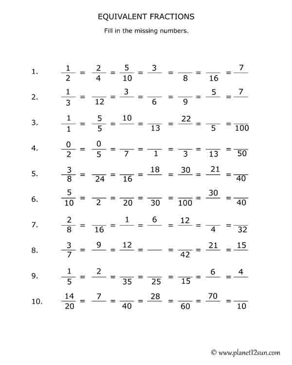 equivalent fractions